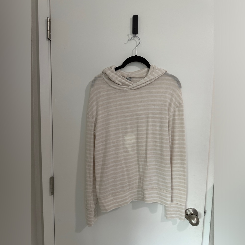 A new day Lydia cream and white stripes sweatshirt hoodie
